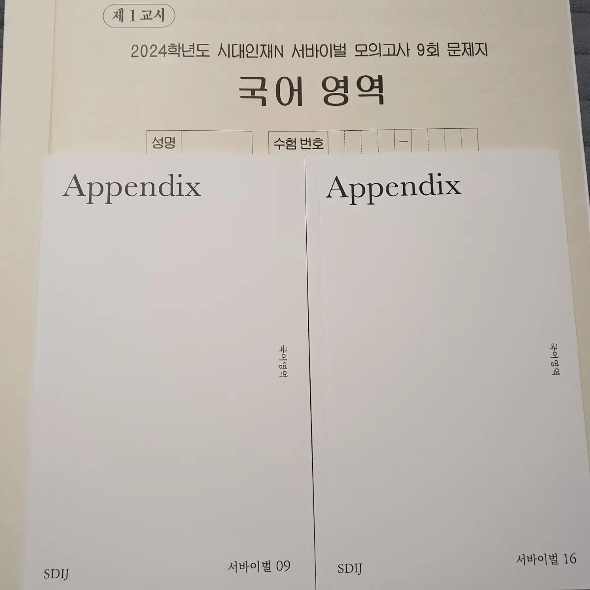 2024 시대인재 재종 국어 서바이벌 서바 모의 appendix 어펜딕스